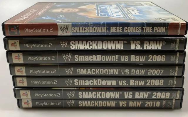 Lot of 7 WWE SmackDown / Wrestling Playstation 2 PS2 Games - Here Comes The Pain