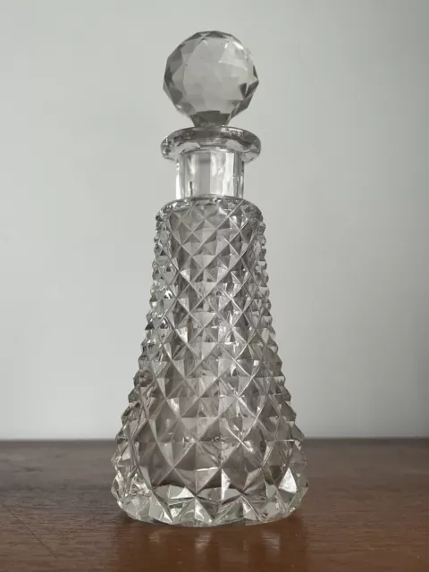 Crystal Vintage Hobnail Decanter-perfume bottle ball shaped stopper B