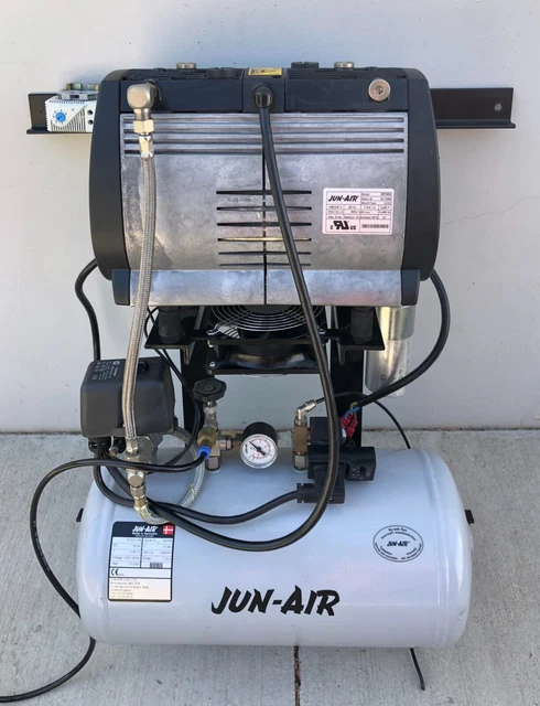 JUN-AIR OF302-10B OF302 Oil-Free Rocking Piston Motor Air Compressor w/ 10L Tank
