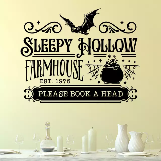 Sleepy Hollow Farmhouse v3 Wall Sticker Decal  Halloween Home Décor Sign Funny