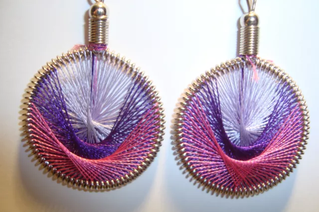 Peruvian Alpaca Silver & Handmade Dreamcatcher Thread  Earrings~NT8~uk seller