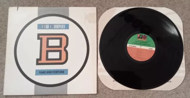 Bad Company Fame And Fortune  - U S Atlantic 12" Vinyl Lp