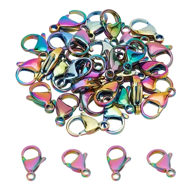 30 Pcs Lobster Shape Metal Rainbow Color  Lobster Claw Clasps  Canvas bags