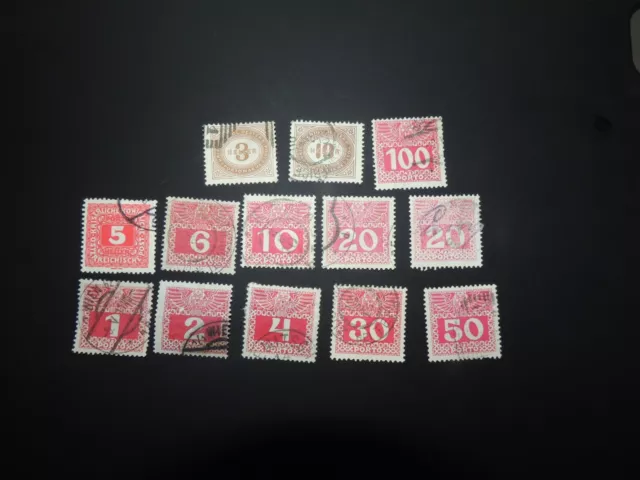 Briefmarken „13x Österreich Kaiserreich teilw. Falz wie abgebildet (22)“
