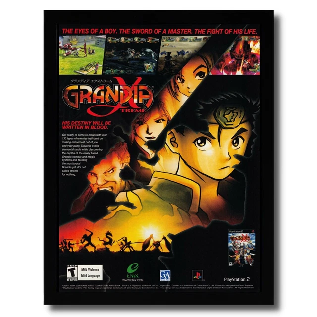 Poster Promotionnel Officiel Grandia Sur PlayStation 2 (PS2) - Format B2 Japonais