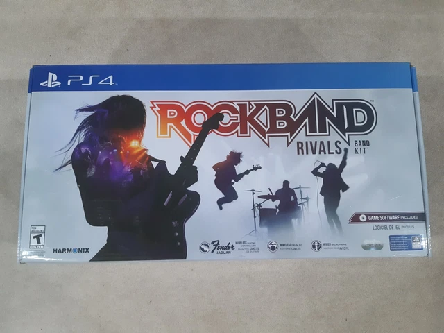 Rock Band 4 Rivals Band Kit Playstation 4 PS4 Drums, Guitar, Mic, Cymbals In Box Rock Band 4 Rivals Band Kit Playstation 4 PS4 Drums, Guitar, Mic, Cymbals In Box