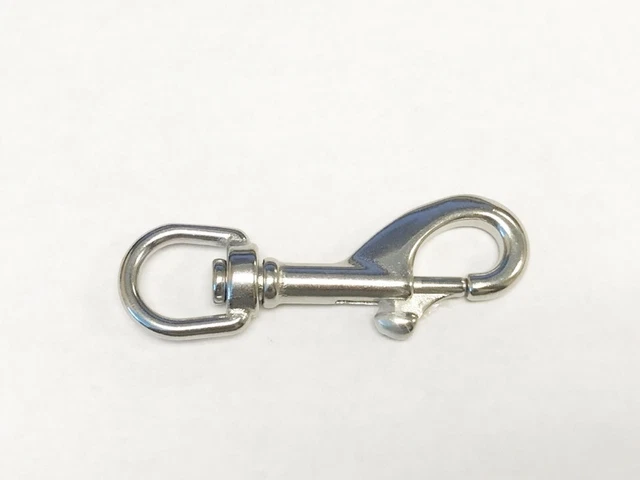 Stainless Steel T316 Swivel Eye Bolt Snap Hook Clip 3/8"