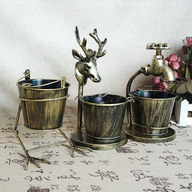 Retro Ashtray Desk Crafts Decorative wrought iron Decor Creative Personality