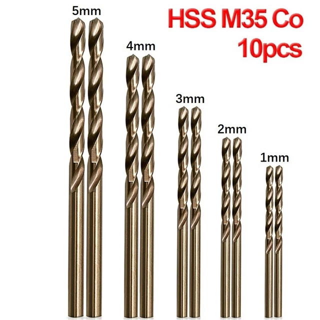 Durable Atelier Mèche Perceuse 10 Pièces / Set 1mm 2mm 3mm 4mm 5mm Ars M35 Rond