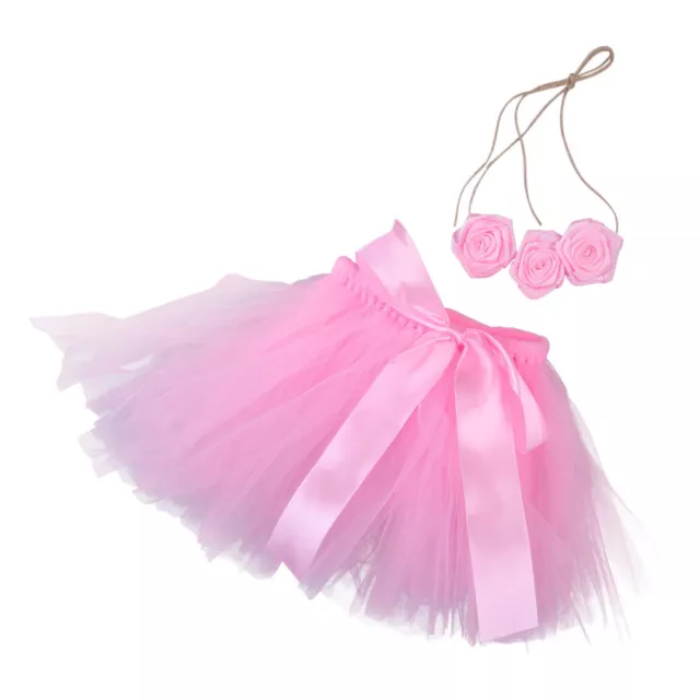 Baby Mädchen Rock Neugeborene Tutu Rock Stirnband Baby Fotografie Prop (Pink)