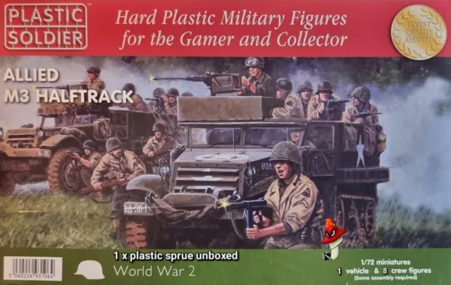 1/72 WW2 US Allied M3 Halftrack Plastic Soldier Company  1 x sprue unboxed