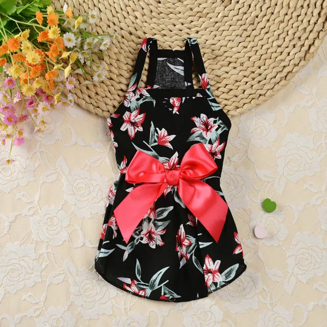 Dog Dress Bowknot Design Nice-looking Pet Strap Dress Breathable 2