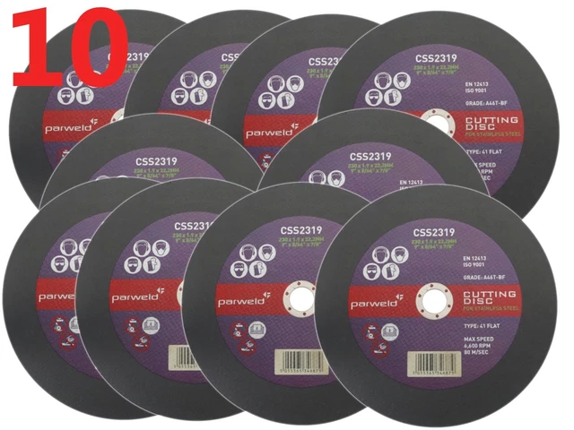 Pack Of 50) Parweld (4") 100 X 1 Thin Stainless Steel Cutting Discs - Etal Slitting Discs - View #3