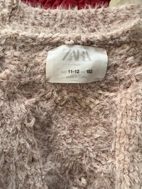 Zara Knitwear Girl's 11-12 Fancy Winter Collection Cardigan Sweater Fuzzy Soft 2