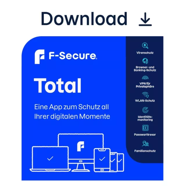 F-Secure TOTAL - 15 Monate für 7 Geräte (Code Blitzversand)