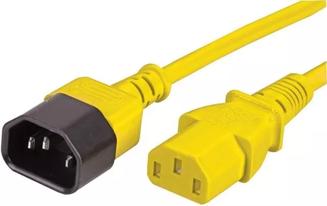 pro elec PL15171 3m C13 auf C14 IEC Kabel Verlängerungsadapter - gelb