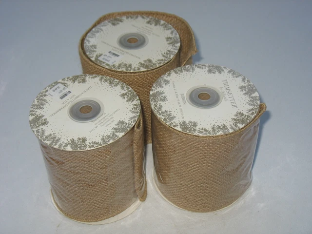 Lote de 2 1/2 rollos de arpillera con cable 4" de ancho, total de 12 1/2 yardas (37 1/2 pies)