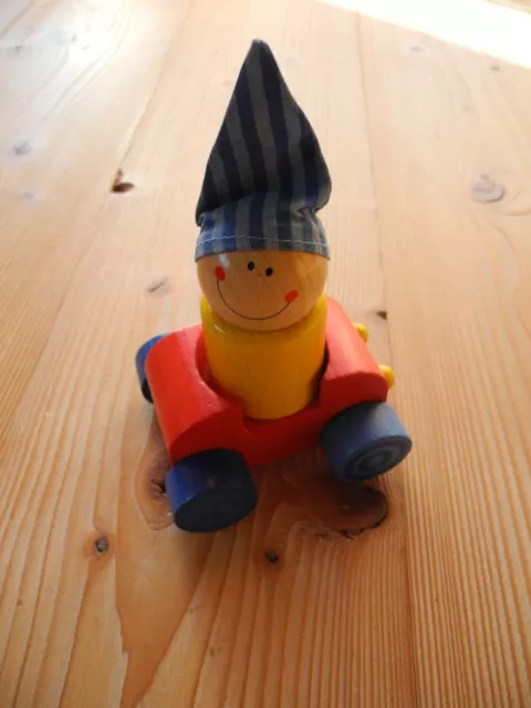 HABA Brummi Holzspielzeug Auto mit Wichtel Steckfigur Zipfelmütze Kinder Baby