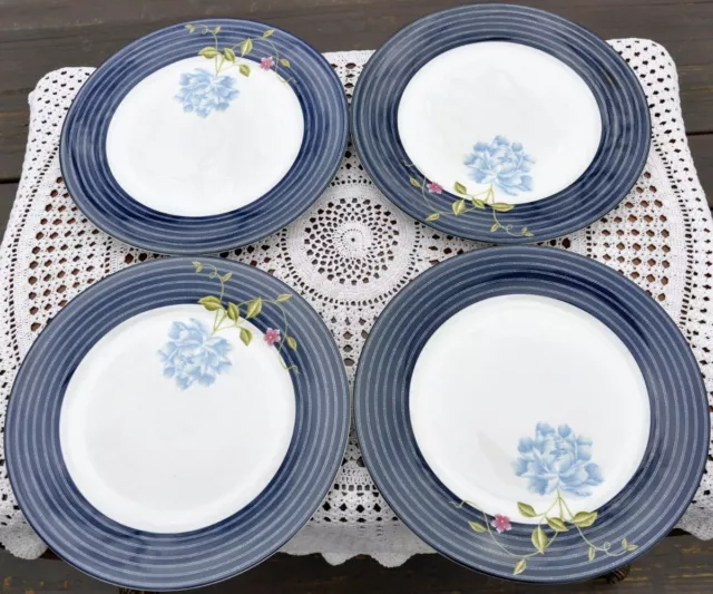 4 Laura Ashley Heritage Collectables Midnight Candy Dinner Plates 10.5" NEW