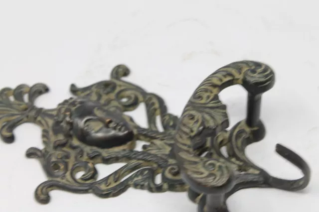 Vintage Original Hand Crafted Brass English Wall Hook Hanger Hardware NH6819 8
