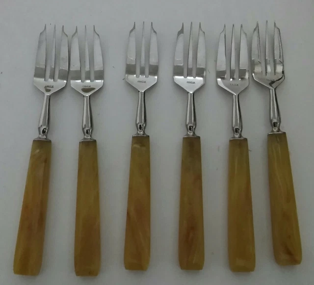 ANCIEN COFFRET FOURCHETTES À Dessert En Inox Ttbe EUR 12,00 - FR