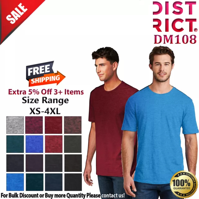 District DM108 Mens Short Sleeve Perfect Blend Crew Neck Stylish T-Shirt