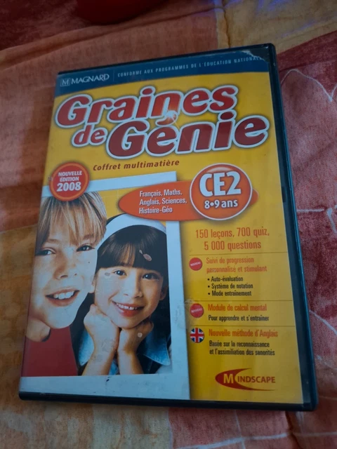 Graines De Génie CE1-CE2 Anglais 7-9 Ans – Jeu éducatif PC, Boîte Carton, Bon état