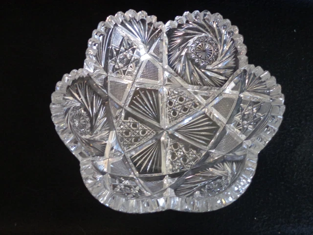 American Brilliant Cut Glass ABP Signed J. Hoare Bowl American Brilliant Cut Glass ABP Signed J. Hoare Bowl