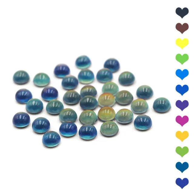 10 Round Colour Changing Mood Cabochons - Dome Sealed Flatback - 8mm -J677002