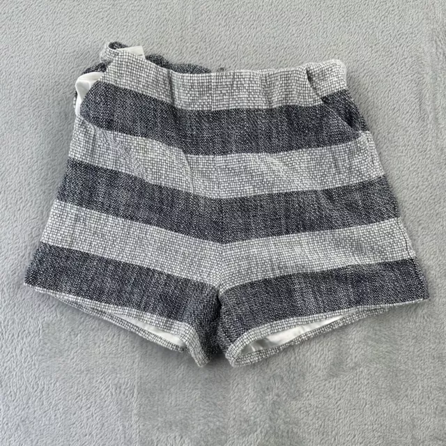 Bardot Junior Kids Girls Shorts Size 14 Blue Grey Striped Pockets