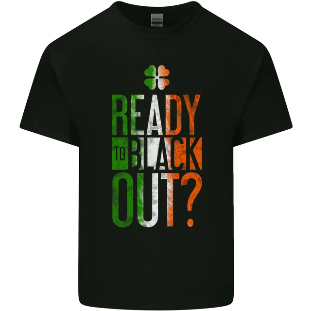 Pronta Da Nero Fuori Giorno di San Patrizio Mma Uomo Cotone T-Shirt