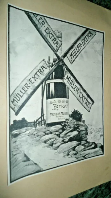 Alte Reklame Werbung Sekt Matheus Müller Extra um 1916