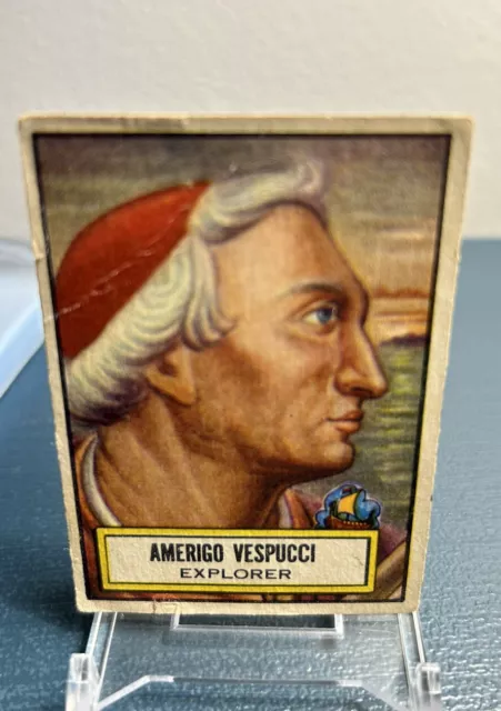 1952 Look 'N See Topps # 118 AMERIGO VESPUCCI Explorer Card Lower Grade 1952 Look 'N See Topps # 118 AMERIGO VESPUCCI Explorer Card Lower Grade