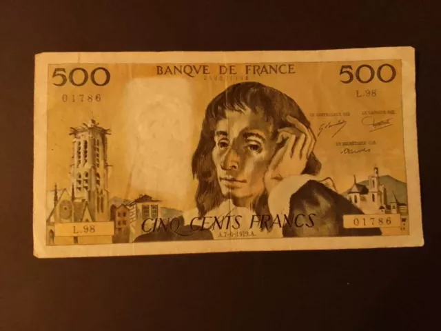 500 francs pascal 7/06/1979 alphabet L.98