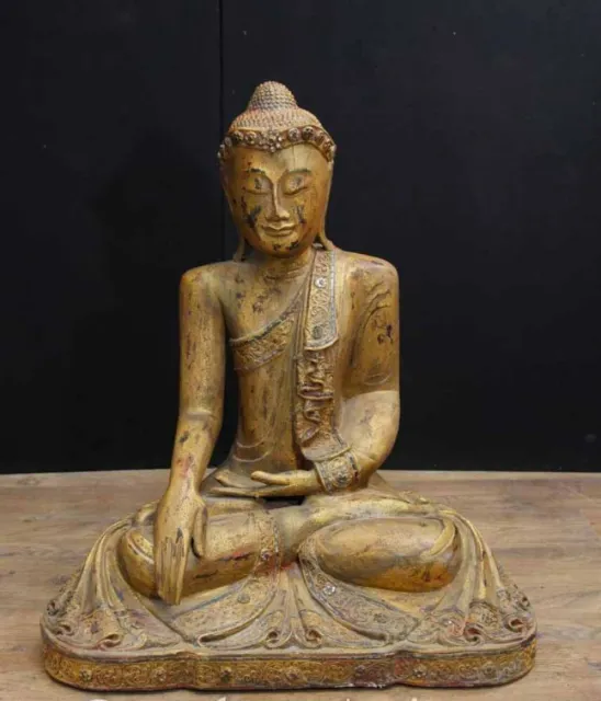 Antique Carved Nepalese Buddha Statue Buddhist