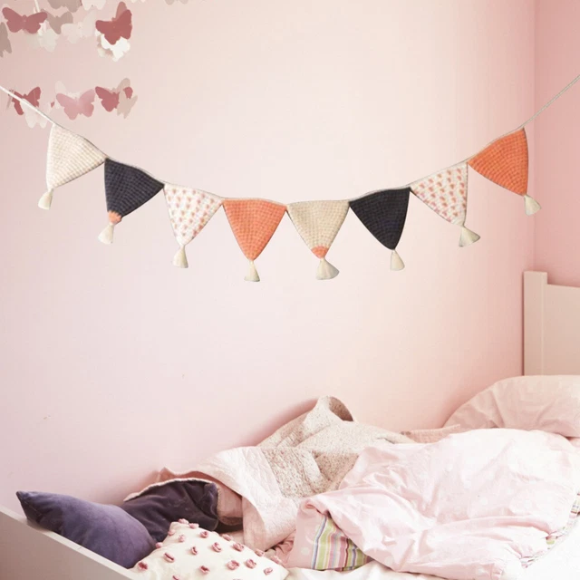 Guirlande Fanions En Coton Tons Bruns - Longueur 2,55m, 10 Fanions, Décoration Chambre Bébé, Mariage, Fête - 13