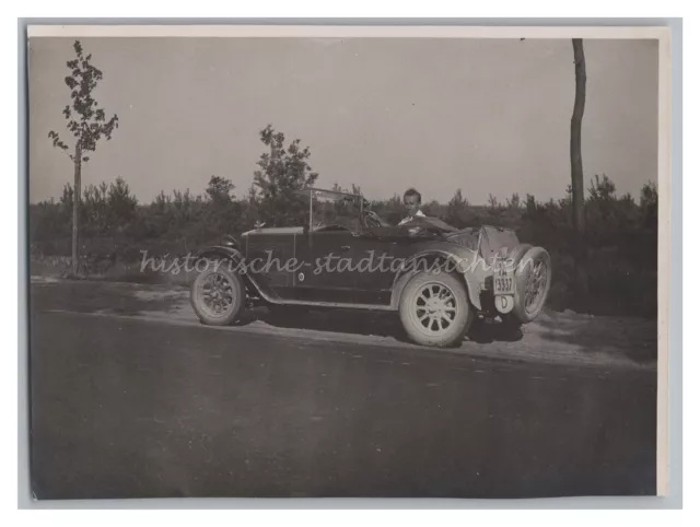 Man on the Travel with Automobile Car Vintage Luggage - Old Photo 1920s 1930s