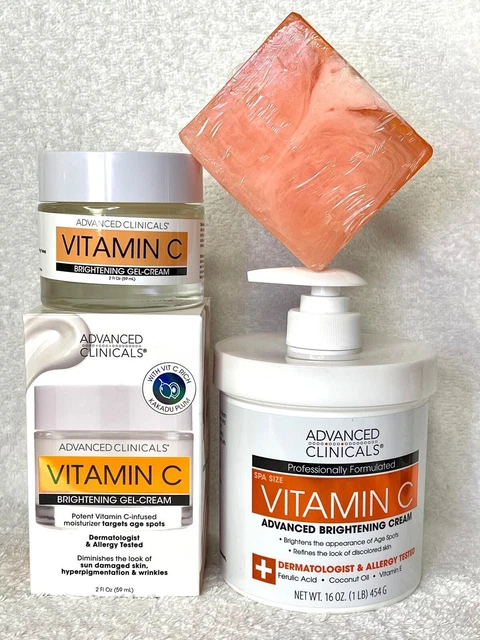 Lait Corporel & Crème Visage Éclaircissant Teint Métisse - Vitamine C & Collagène - 500ml + 50g