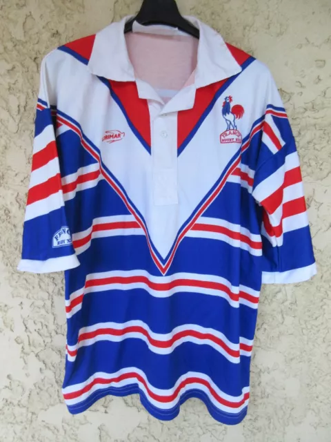 Maillot rugby league équipe de FRANCE FFR XIII vintage shirt LORIMAR XL