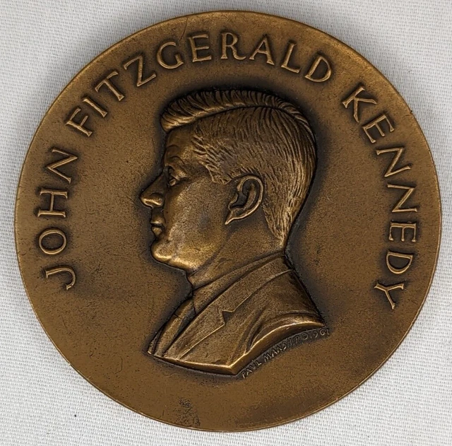 John Fitzgerald Kennedy Bronze Presidential 1961 Inaugural Medal Medallic Art Co