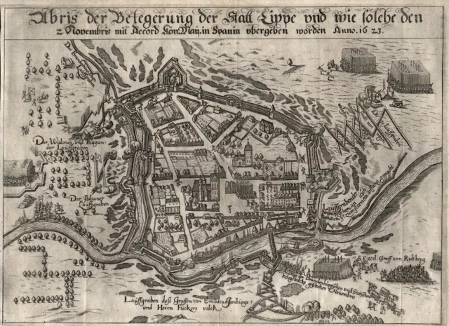 Lippstadt Original Kupferstich 1624