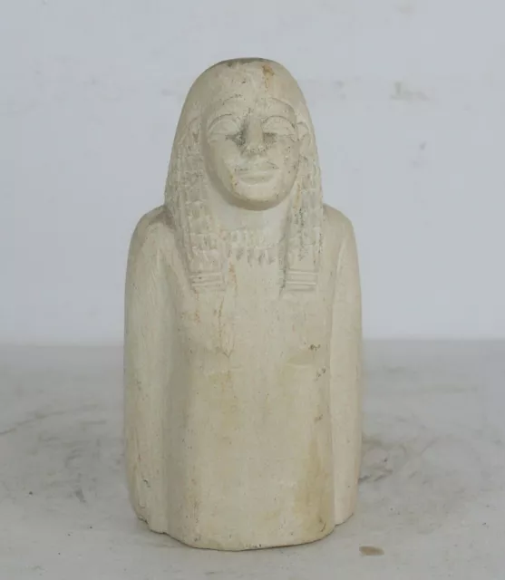 Antigua estatua votiva egipcia antigua rara de la mujer faraónica BC...