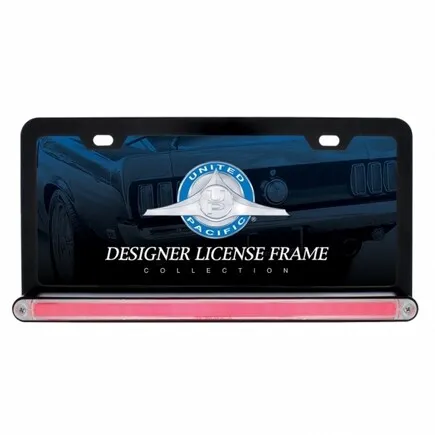 United Pacific 36483 License Plate Frame   Black, With 24 Led 12" "Glo" Light