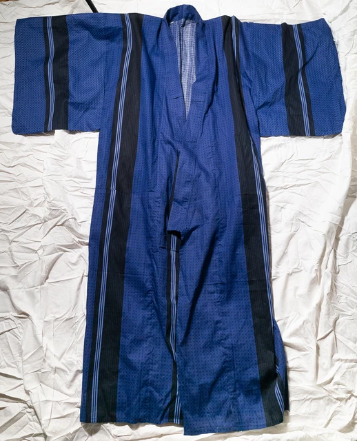 Men's Cotton Kimono Yukata Enshu Cotton Tsumugi Tokyo Yuzen Style