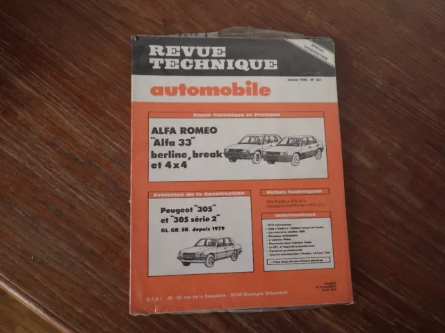 Revue Technique Automobile pour Alfa Romeo - Alfa 33 - N° 451 - Edition  01/1985