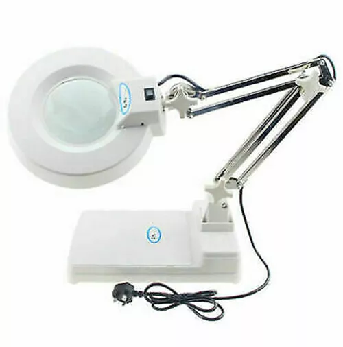 10X 20X Magnifier LED Desk Lamp Light Magnifying Glass Lens Watch Repair Tool