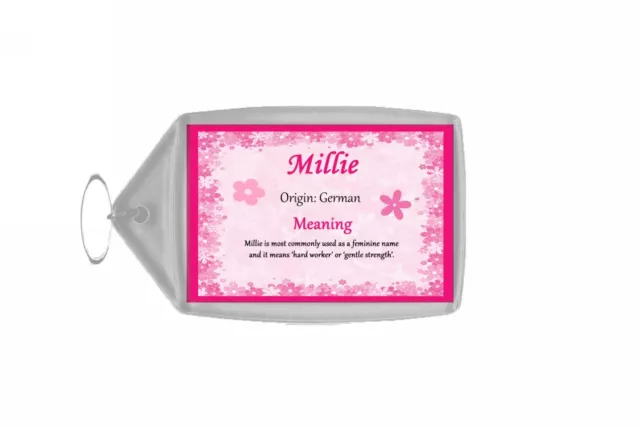 Millie Personalised Name Meaning Keyring