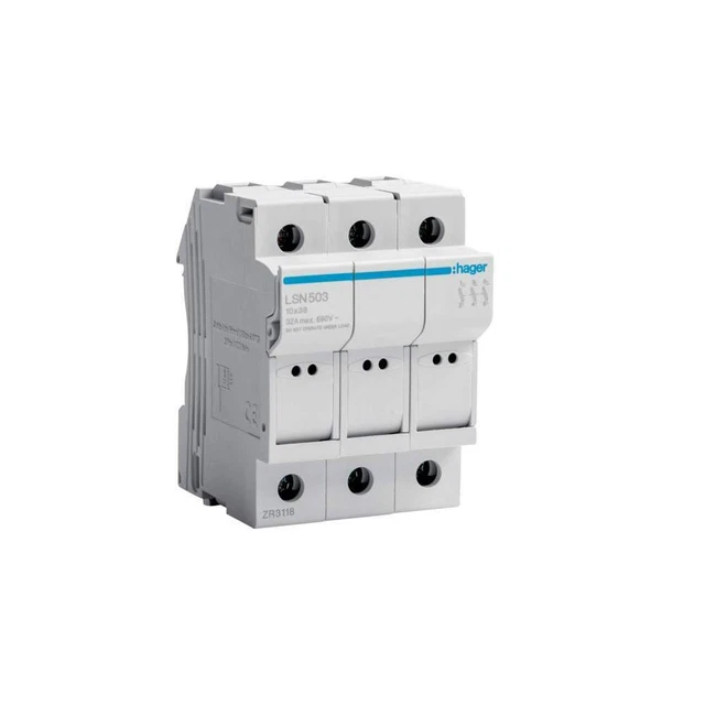 HAGER LSN503 Porte-Fusible Sezionab. Bipolaire 10, 3x38 3P 3M