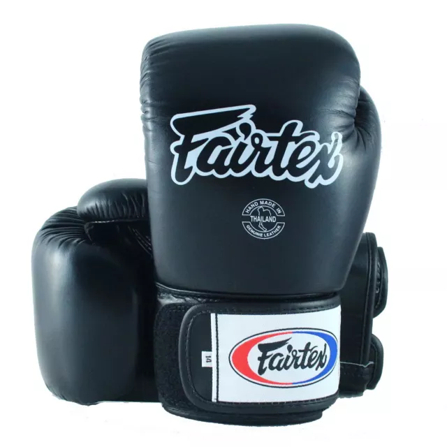 Fairtex Bgv1 Black Color Muay Thai Kick Boxing Gloves Tight Fit Design Sparring