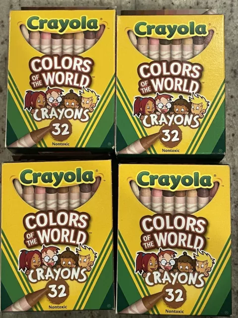 2 Crayola COLORS OF THE WORLD 32 Count Crayons Pack Box Skin Eyes+  Multicultural